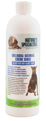 Nature's Specialties Colloidal Oatmeal Crème Rinse conditioner for dogs complements the Colloidal Oatmeal shampoo perfectly. Nature's Specialties Colloidal Oatmeal Crème Rinse conditioner for dogs.