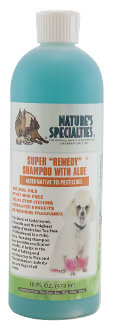 Nature's Specialties Super Remedy Shampoo for Dogs is a natural alternative to pesticides and repellent against fleas and ticks. Nature's Specialties Super Remedy Shampoo for Dogs.